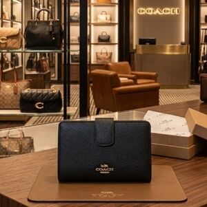 Coach Black Textured Leather Wallet